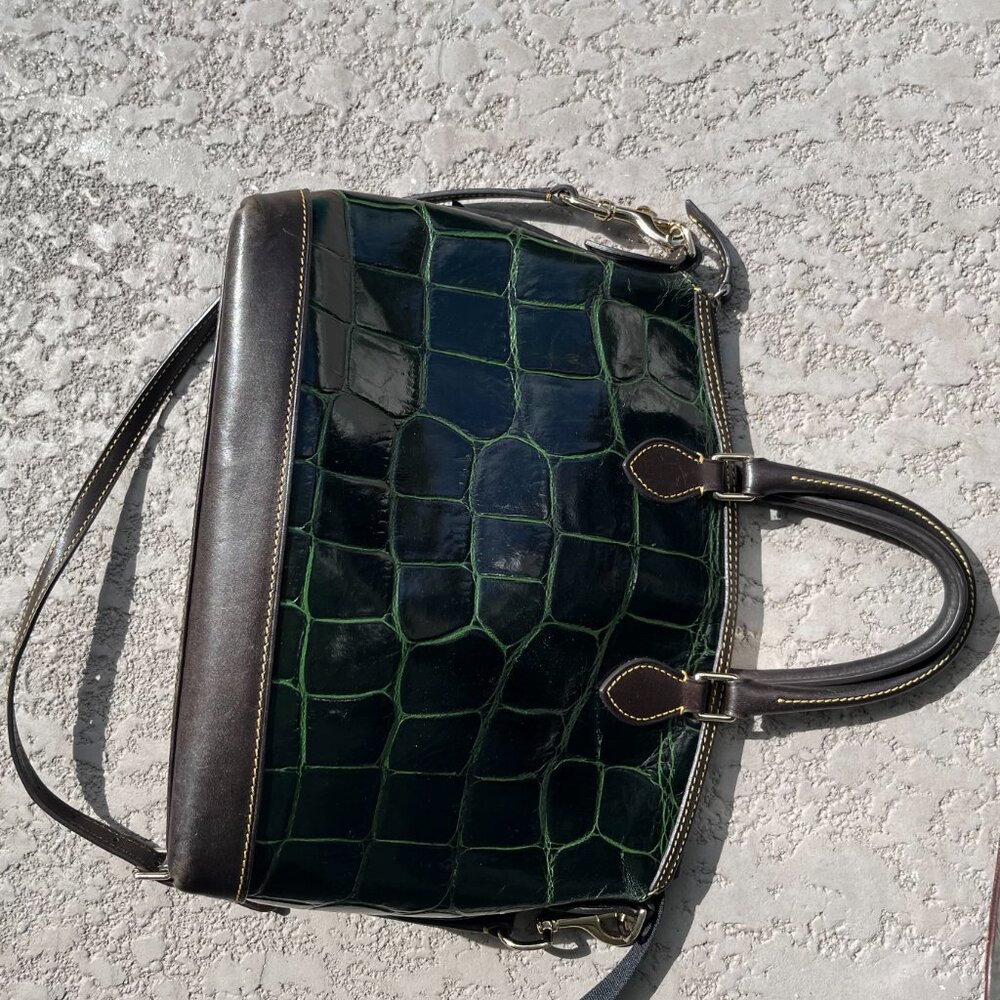 Dooney & Bourke Dillon Dark Green Crocodile tote - Picture 10 of 16